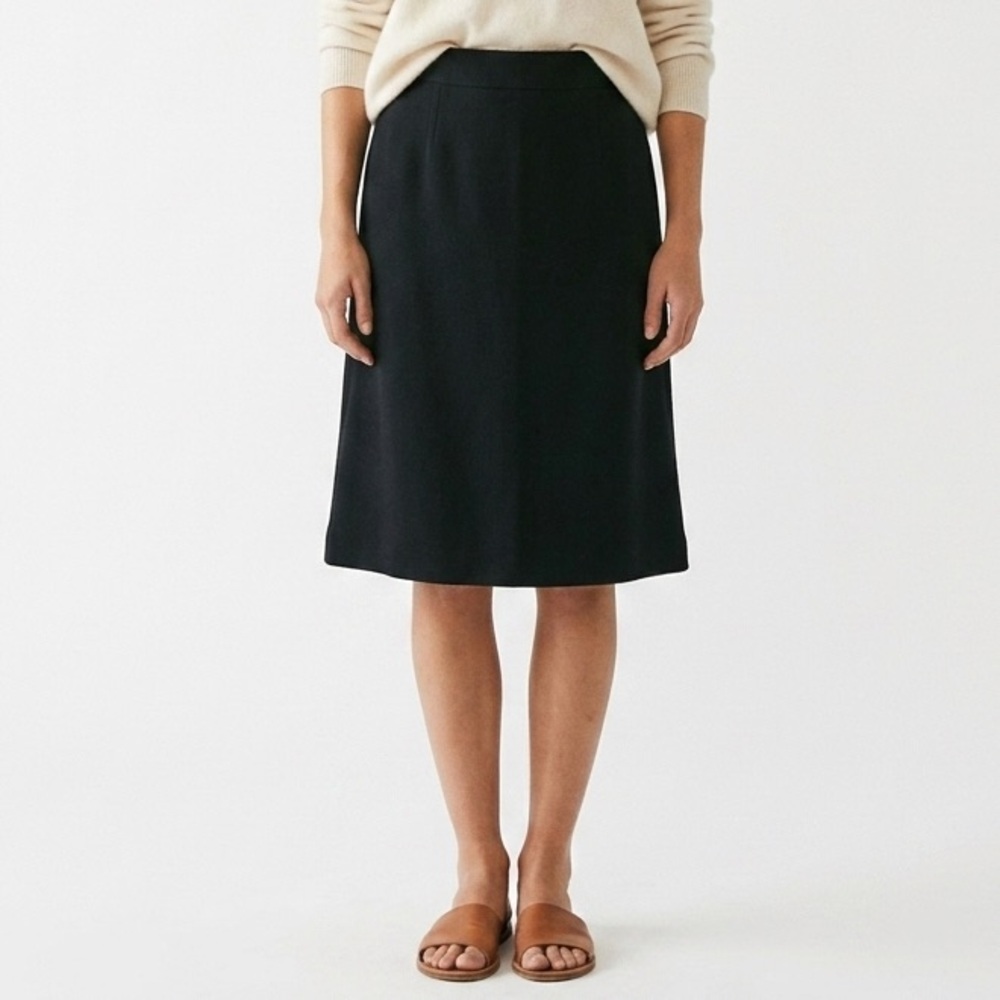 80’s Vintage Wool TALBOTS Black Lined ALine Skirt High Waist Classic Minimalist